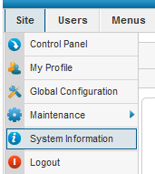 system info menu