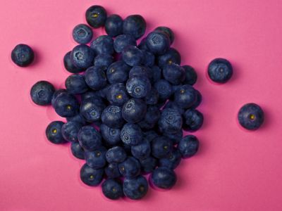 blueberries on table