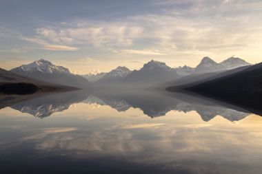 lake mcdonald landscape panorama sunset 158385