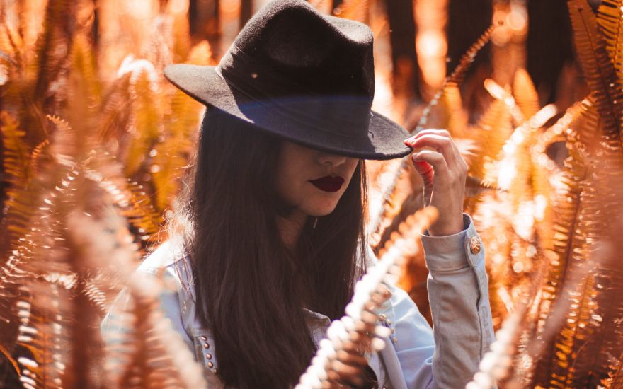 hat and outside photoshoot