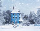 snow over house