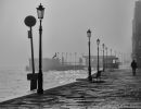 wharf with lamps